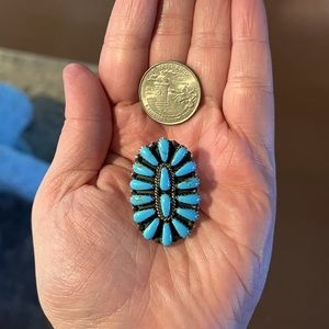 Authentic Sterling Silver & Turquoise Ring 7-8